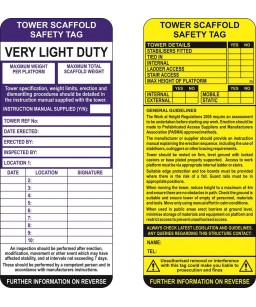 Tower Scaffold Safety Tag...