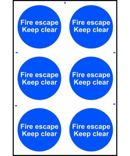 Fire escape keep clear Sign