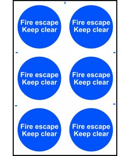 Fire escape keep clear Sign
