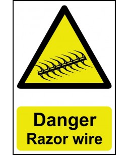 Danger Razor wire Safety Sign