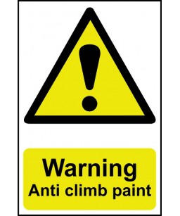 Warning Anti climb paint...