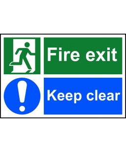 Fire exit Keep clear Safety...