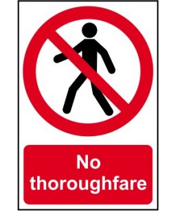 No thoroughfare Safety Sign