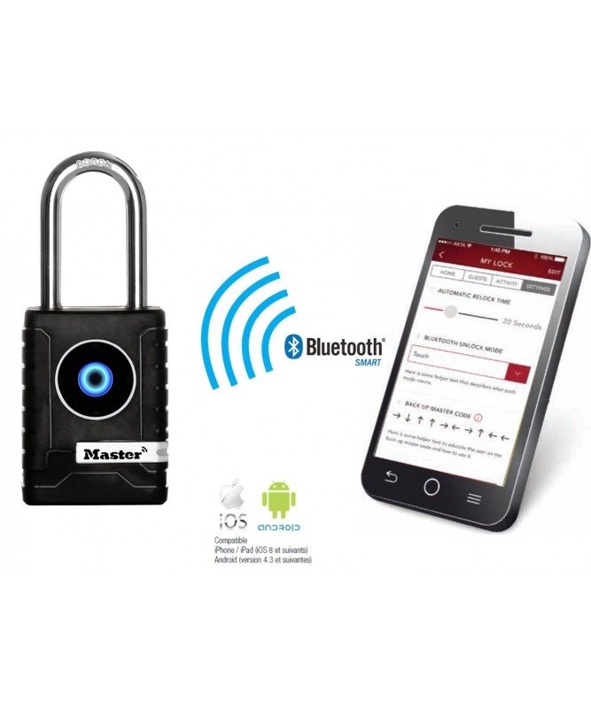 Masterlock Bluetooth® padlocks make life simple. Your phone is the key. No  physical key to lose and no combination to forget.