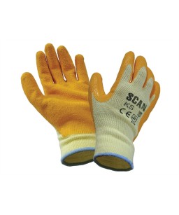 Knit Shell Latex Palm Gloves Orange Pack of 12