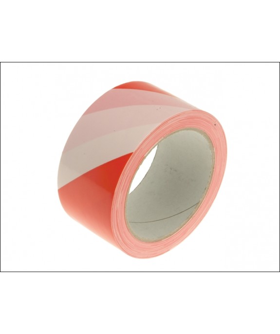SelfAdhesive Hazard Warning Safety Tape 33m Red & White