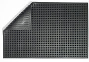 Black nitrile floor mat with round grip dots and beveled edges