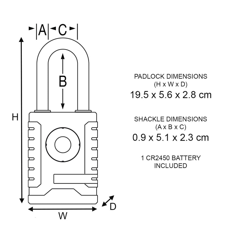 BLUETOOTH 4401 SMART PADLOCKS - Outdoor use