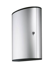 Metal key cabinet with cylinder lock, silver finish and black trim