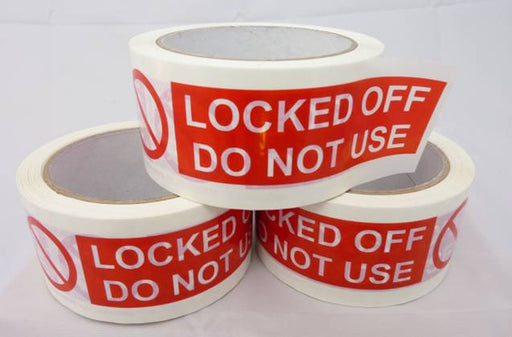 Locked Off Do Not Use Self-Adhesive Tape 66m x 50mm