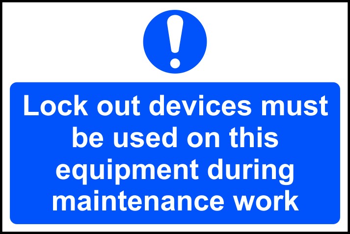 Lock out devices must be used on this equipment