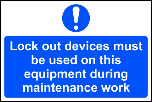 Lock out devices must be used on this equipment