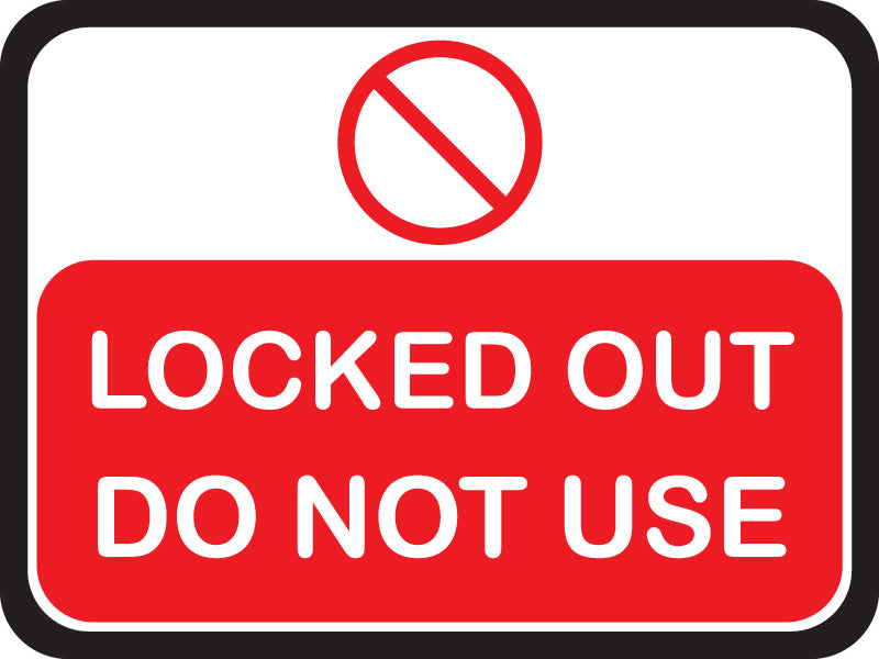 Lockout Tagout Peel & Stick Signs - Size - 20 cm x 15 cm (4pack)