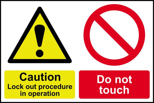 Caution Lockout procedure in operation Do not touch - RPVC (300 x 200mm)