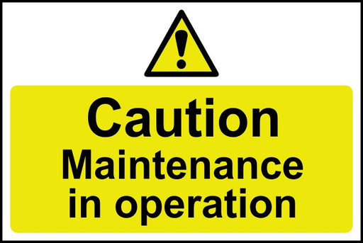 Caution Maintenance in operation - RPVC (300 x 200mm)