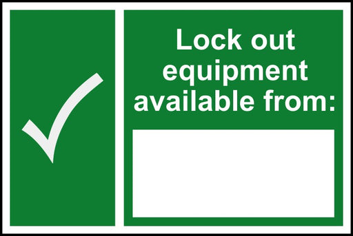 Lock out equipment available from: - RPVC (300 x 200mm) 
