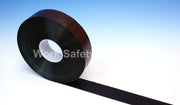 Black safety floor tape roll with a black tape strip extending on the surface