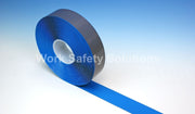 Blue floor tape roll with backing and loose strip