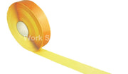 Yellow safety floor marking tape roll with a yellow strip, 75 mm wide