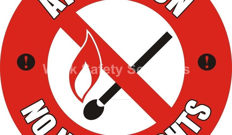 No Naked Lights Floor Marking Sign