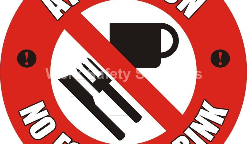 No Food or Drink Floor Marking Sign