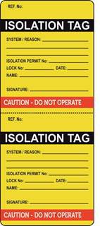 Isolation Test Tag Isolation Safety Management Tags - TG0601 — Work Safety Solutions