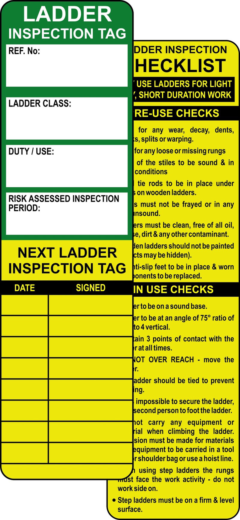 Ladder Safety Tag