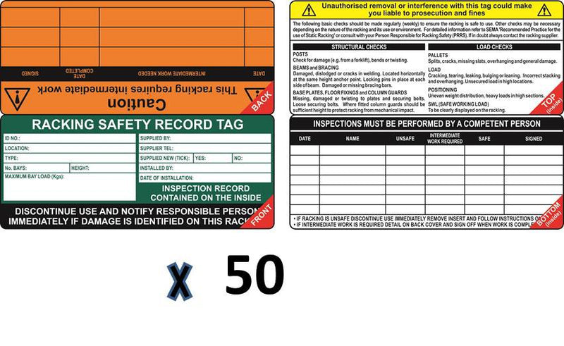 Tagging Rak Fail Iso Racking Safety Tag — Work Safety Solutions