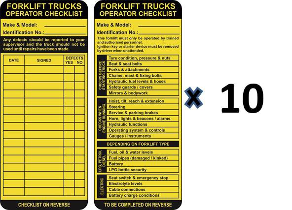 Forklift Safety Tag