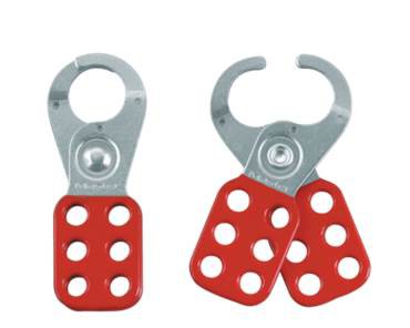 Safety Hasp, Steel, Small, Red  Handle  420