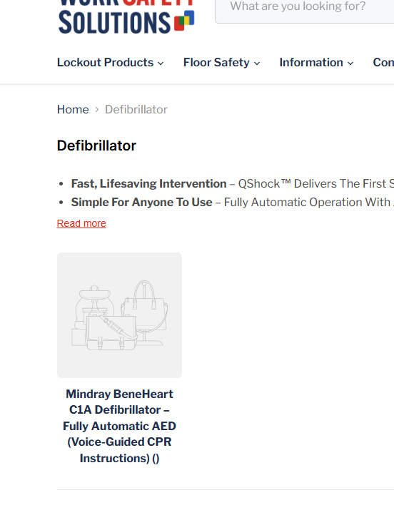 Mindray BeneHeart C1A Defibrillator – Fully Automatic AED (Voice-Guided CPR Instructions)