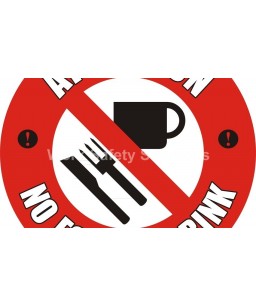 No Food or Drink Floor Marking Sign