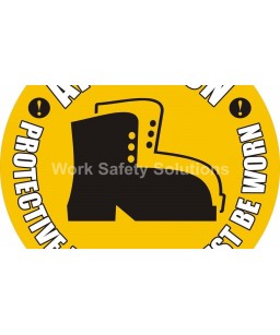 Protection Footwear Floor Marking Sign